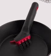Cuisinel Cast Iron Scrubber Cleaning Brush + Pan/Grill Scraper - Skillet and Grill Cleaner Kit - ...