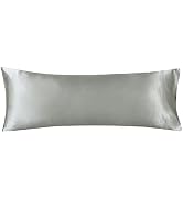 LCBD Satin Body Pillow Case for Hair and Skin, Silvergrey Silk Satin Body Pillow Case Cover, 20x5...