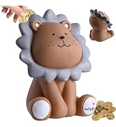 H&amp;W Lion Piggy Bank, Sunny Lion Money Coin Bank,Best Christmas Birthday Gifts for Kids Boys Girls...