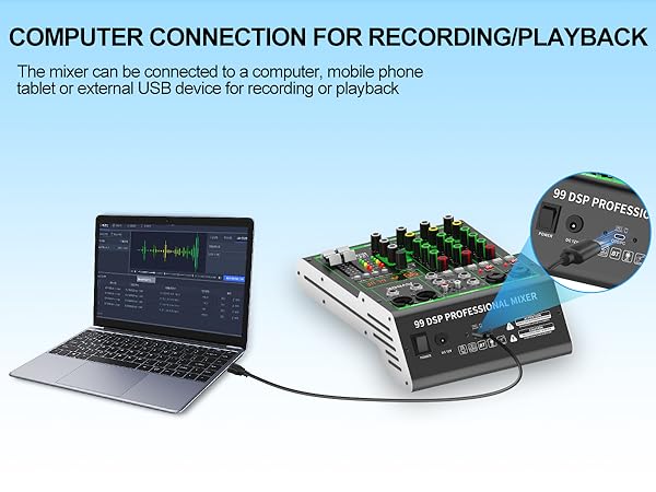 4 channel audio mixer DJ sound digital mixer board mixing console bluetooth stereo audio interface