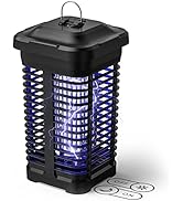 Bug Zapper with Light Sensor, Electric Insect Catcher Waterproof 4200V Mosquito Zapper Outdoor/In...
