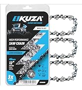 KUZA 12 Inch Chainsaw Chain 3 Pack - .043" Gauge, 3/8" Low Profile Pitch, 45 Drive Links, Easy to...