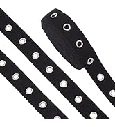 BENECREAT 6.25 Yards Cotton Grommet Tape Eyelet Tape 1inch Wide Black Eyelet Grommet Tape Twill T...