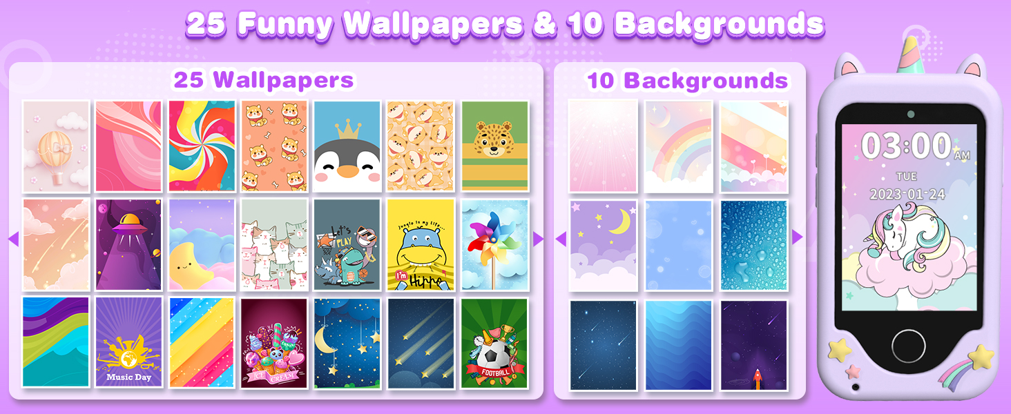 Toys for 3 4 5 6 Year Old Boys Kids MP3 Music Player with Dual Camera, Games