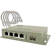 4 Port Gigabit Ethernet to Open Gigabit SFP Slot Fiber Media Converter | Mini Switch | Supports A...