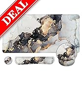 LATEEFAH Desk Mat, 4 in 1 Extended Gaming Mouse Pad+Keyboard Wrist Rest+Mouse Pad Wrist Support, ...