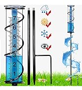 JMBay Upgrade Rain Gauge, Detachable Spiral Rain Gauge Outdoor, Rain Measure Gauge for Yard, Larg...