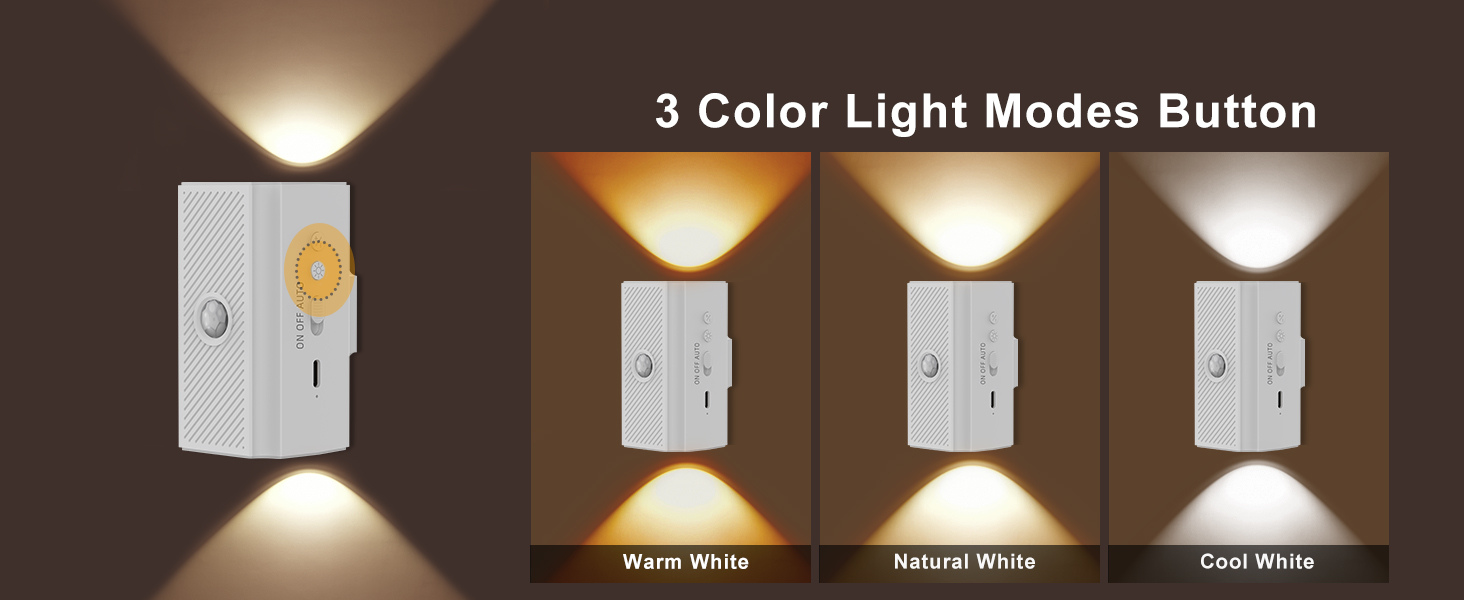 easuntec warm white night light rechargeable motion sensor magnetic stick on white pc 007