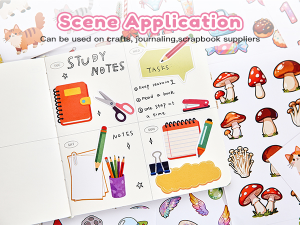 800+ Cute Stickers for Kids, 60-Page Sticker Book with Funny, Aesthetic &amp; Scrapbook Stickers