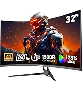 Gawfolk 32-inch 4K Ultra HD Curved 1500R Computer Monitor, 160Hz Gaming Screen, 1ms, Adaptive Syn...