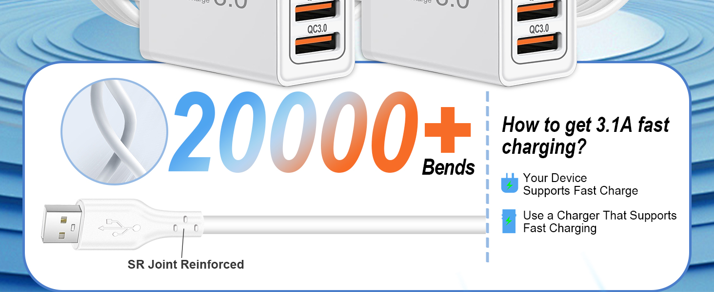 2 Fast Charger,4 Fast Charging Cable