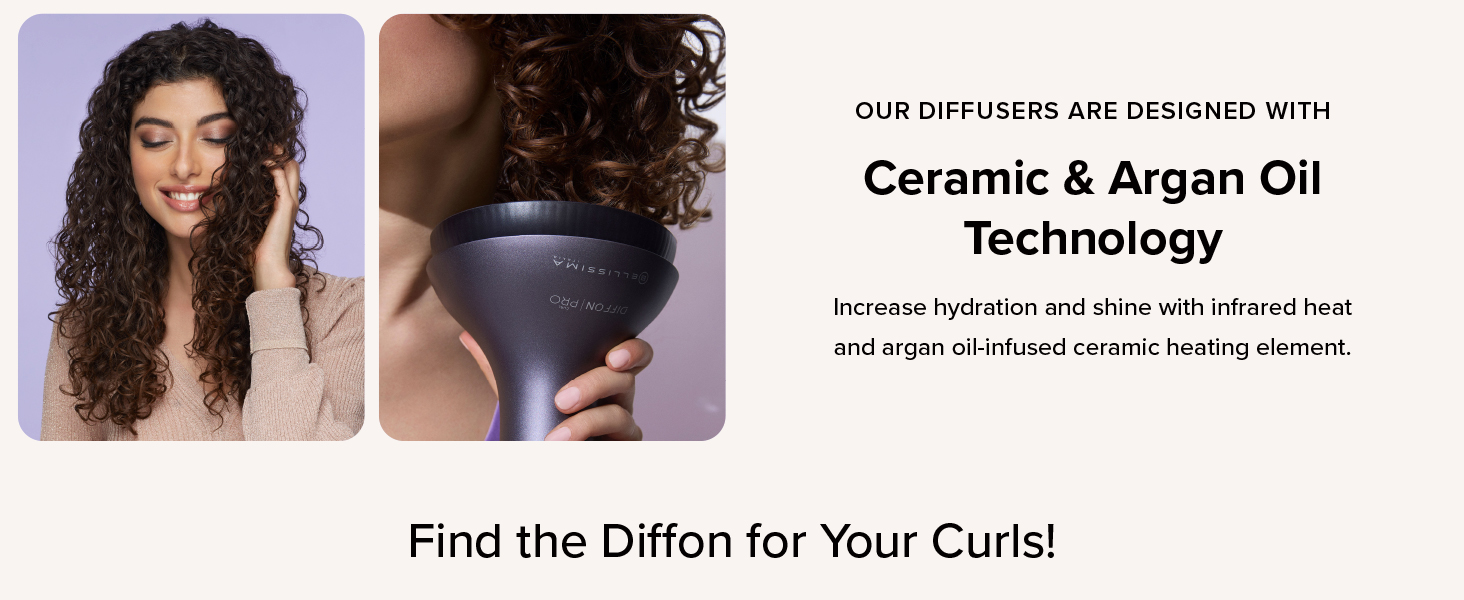 Increase hydration and shine with infrared heat and argan oil-infused ceramic heating element.