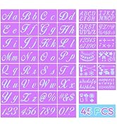 UCEC 45 PCS Large Letter Stencils for Painting, Alphabet Stencils &amp; Calligraphy Stencil for Craft...