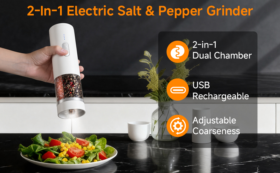 electric salt and pepper grinder set