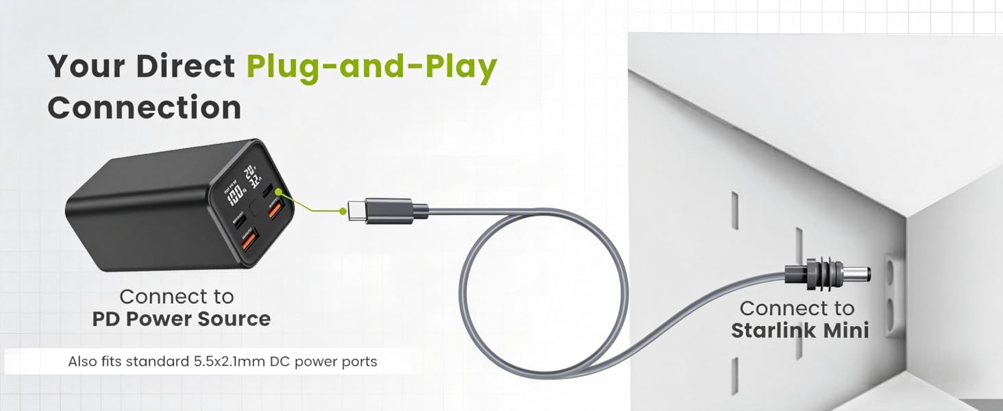 starlink mini pd power cord