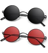 ANZIW Round Polarized Sunglasses Men Women,Retro Metal Hippie Shades with 100% UV Protection