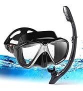 Snorkel Diving Mask Panoramic HD Swim Mask, Anti-Fog Scuba Diving Goggles,Tempered Glass Dive Mas...