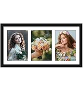 DUENPY 8x16 Collage Picture Frame, 5x7 Collage Picture Frame Displays Three 5x7 inch Photos, or 8...