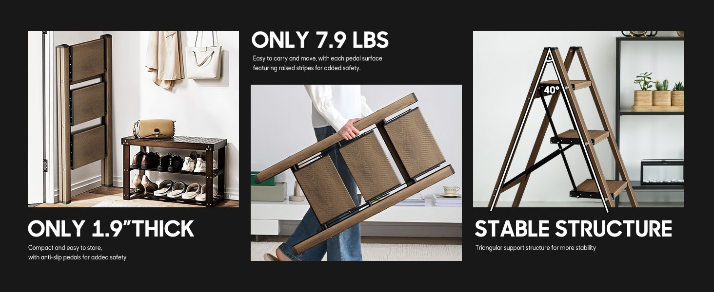 3 step ladder folding step stool