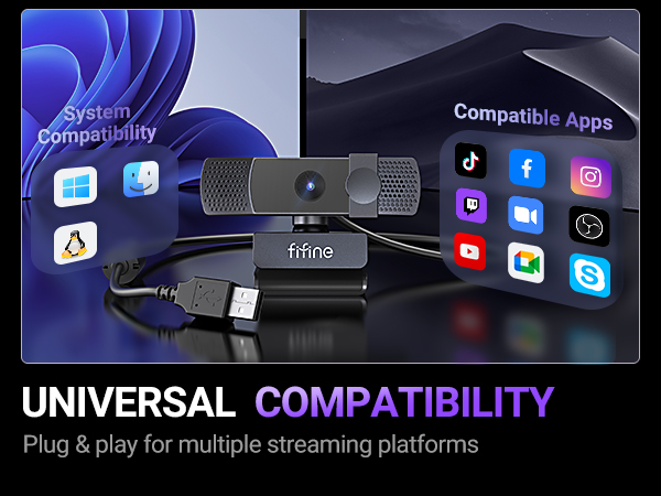 webcam with universal compatibility