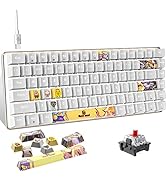 Wired Mechanical Gaming Keyboard Hot-Swappable Compact 82 Keys,9 Dye Sublimation Keycaps,White Ba...