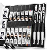 Nicpro 2mm Metal Mechanical Pencil Set with Case, 3PCS Lead Pencil Holder 2.0 mm with 144PCS Lead...