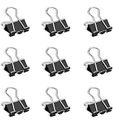 DANRONG 130 PCS Small Binder Clips, 3/4 inch, Paper Clamps, Binderclips, Black Clips for Paperwor...