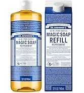 Dr. Bronner's Pure-Castile Liquid Magic Soap Bottle &amp; Refill Carton - Made with Regenerative Orga...