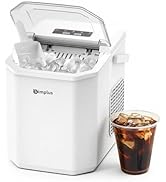 SIMPLUS Ice Maker Machine with Handle, 26lbs in 24Hrs, Auto-Cleaning Portable Ice Maker with Bask...