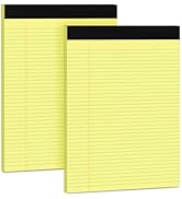 Yellow Note Pads 8.5 x 11.75 College Ruled Legal Pads 2 Pack Notepads Yellow Pads of Paper Lined ...