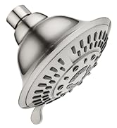 BRIGHT SHOWERS Rain Shower Head, 9 Inch High Pressure Waterfall Showerhead with Adjustable Angle ...