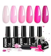 MEFA Pink Gel Nail Polish Set 6 Colors