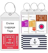 Cruise Luggage Tag Holders for Carnival, Princess &amp; NCL Cruises 4 Packs, Fits All Carnival, Princ...