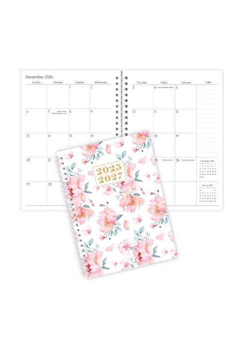 A5 Monthly Planner 2025-2027, 2 Year Monthly Calendar
