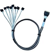 Diliving SlimSAS X8 to 8*SATA,SFF-8654 74P to 8*SATA 7P, SlimSAS Host/RAID to SATA Target HD, 85C...
