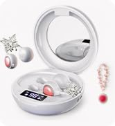 Open Ear Clip Wireless Earbuds Bluetooth 6.0, Powder Compact Case with LED Display &amp; Mirror, Deta...