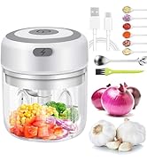 Electric Mini Garlic Chopper,250ml Portable Cordless Food Processor,Vegetable Chopper Blender Oni...
