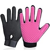 DELOMO Pet Grooming Gloves, Upgrade Version with Enhanced 255 Silicone Grooming Tips, Hair Remove...