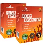 Quantfire Firestarter Pack of 144 Charcoal Fire Starter for Campfires, Chimney, Grill Pit, Firepl...
