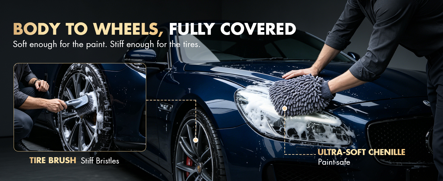 BODY TO WHEELS, FULLY COVERED