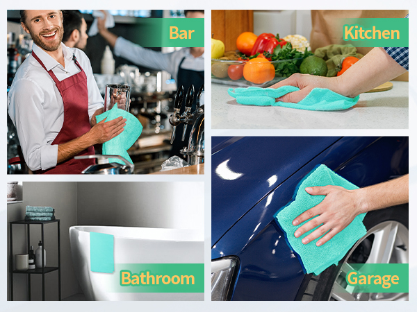blue microfiber towels