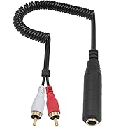Poyiccot RCA to 1/4 Female Adapter Cable, Coild Spring 6.35mm to RCA Adapter, 1/4 inch TRS Stereo...