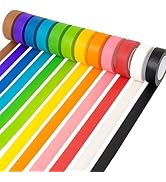 12PCS Colored Masking Tape, Colored Tape for Kids Art Supplies, DIY Craft Tape, Colored Painters ...
