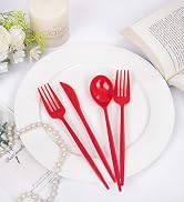 red plastic silverware