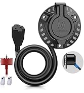 MICTUNING 15A 125V AC Port Plug, 18'' Extension Cord with Power Inlet Socket-Low Port Outlet, Hea...