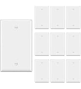 [10 Pack] BESTTEN 1-Gang No Device Blank Wall Plate, Standard Size, H4.53” x W2.76”, Unbreakable ...