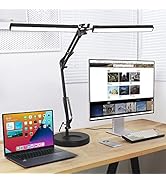 2-in-1 LED Desk Lamp, 24W Brightestwith Table Lamp with Clamp, Desk Light with Flexible Swing Arm...