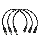 GGIPOWY 5.5mm x 2.1mm 12V DC Power Cable 3-Pack,DC5521 Male to Female Extension Cable 18AWG for C...