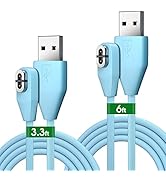 3.3Ft/6Ft Magnetic Charging Cable for Aftershokz Headphones [2-Pack Blue] Aeropex AS800 &amp; Shokz O...