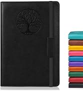 Biuwory Blank Journal Notebook for Women Men, Hardcover Leather Sketchbook 5.7"×8.3", 140 Pages U...
